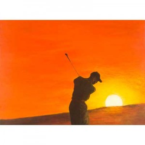 Golfkunst von Udo A. Heinrich: Letzter Drive des Tages