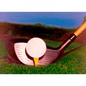 Golfkunst von Udo A. Heinrich: Wichtig ist, dass der Ball fliegt