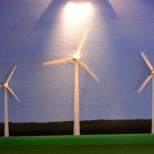 Energiewende-Kunst von Udo A. Heinrich: Verzahnung von Natur und Technik (Ausschnitt)