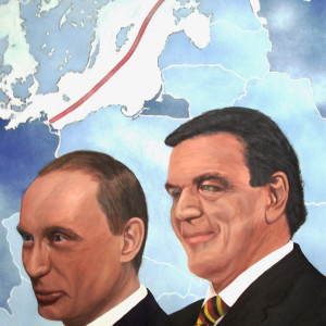 Profile + Verbindungen - Gemälde von Udo A. Heinrich: »Freunde für Europa?« - Schon 2007 Frage des Künstlers